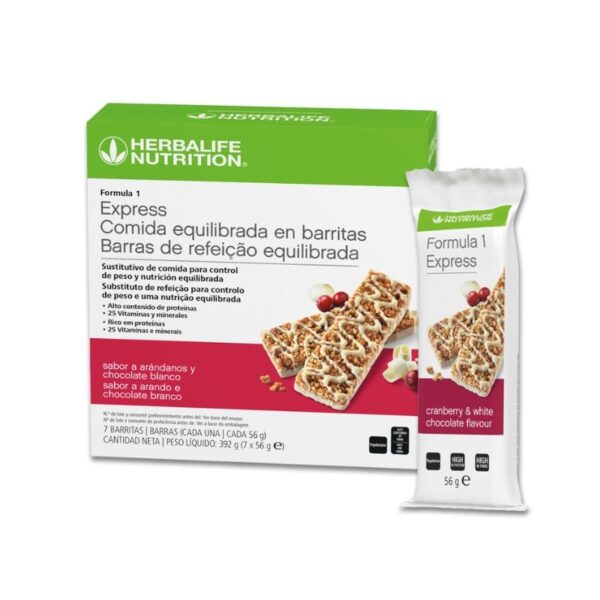 barritas f1 herbalife arandanos y chocolate blanco
